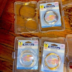 LARGE LOT OF JEWELRY MAKING ITEMS, wire,chains,rollof chain,beads,pendants,rings